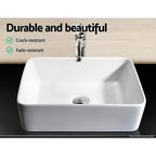 Square Above-counter Top-mount Ceramic Bathroom Basin Vanity Sink