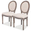 French-Style Dining Chairs in Cream Linen - Set of 2