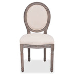 French-Style Dining Chairs in Cream Linen - Set of 2