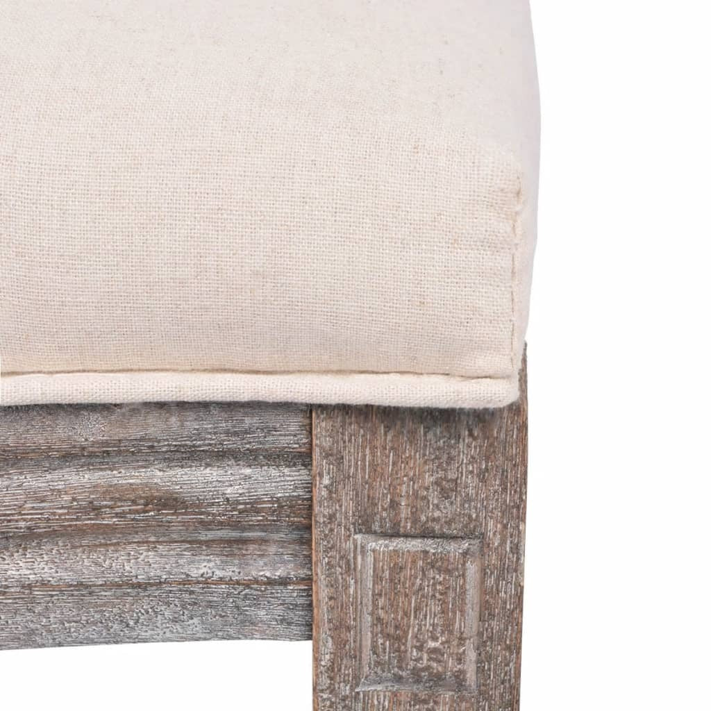 French-Style Dining Chairs in Cream Linen - Set of 2