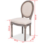 French-Style Dining Chairs in Cream Linen - Set of 2