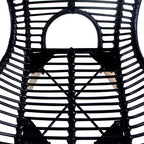 Dining Chairs in Black Natural Rattan - Set of 2