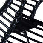 Dining Chairs in Black Natural Rattan - Set of 2