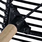 Dining Chairs in Black Natural Rattan - Set of 2