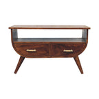Solid Mango Wood Coffee Table - Chestnut Finish