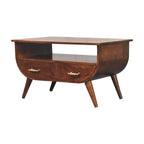 Solid Mango Wood Coffee Table - Chestnut Finish