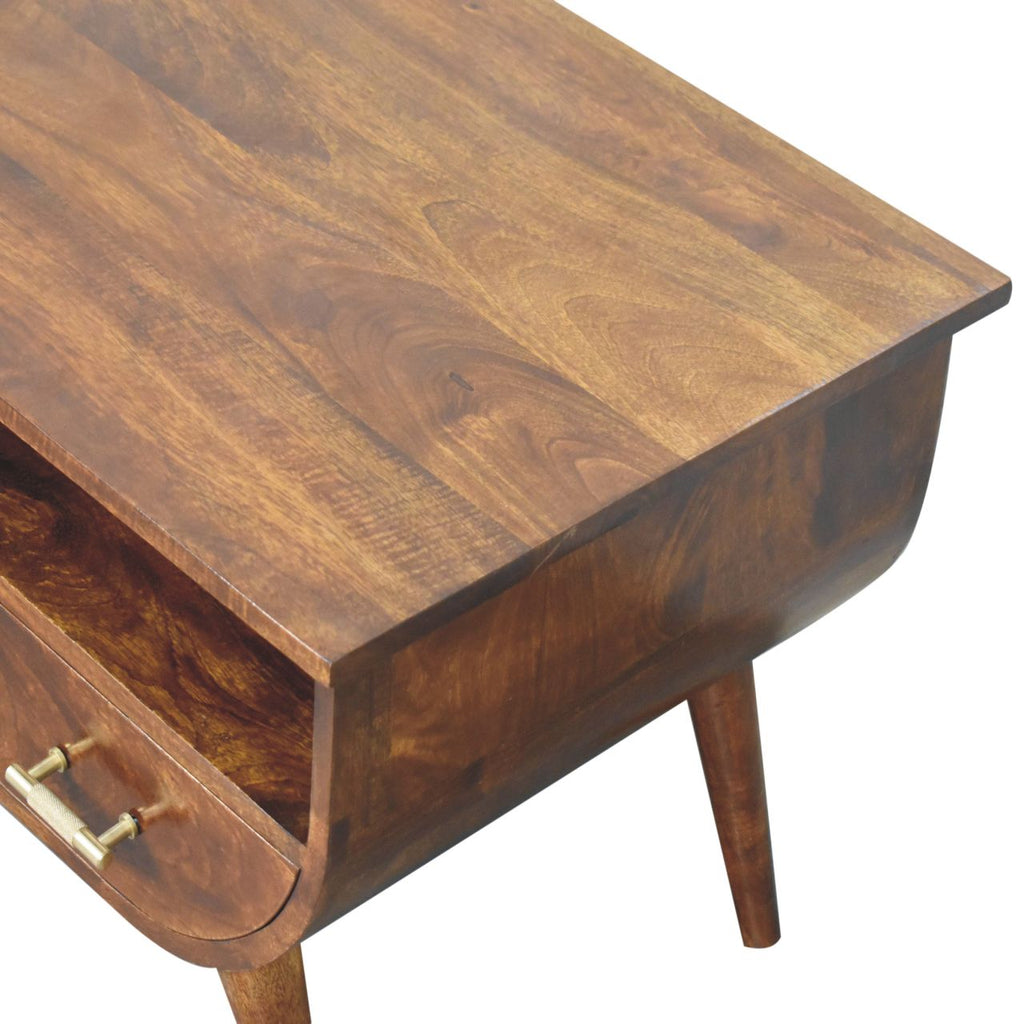 Solid Mango Wood Coffee Table - Chestnut Finish