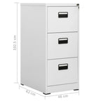 3-Drawer Steel Filing Cabinet in Light Grey