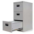 3-Drawer Steel Filing Cabinet in Light Grey
