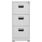 3-Drawer Steel Filing Cabinet in Light Grey