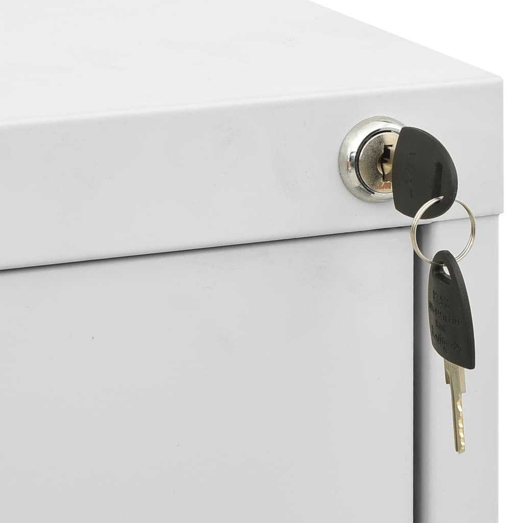 3-Drawer Steel Filing Cabinet in Light Grey