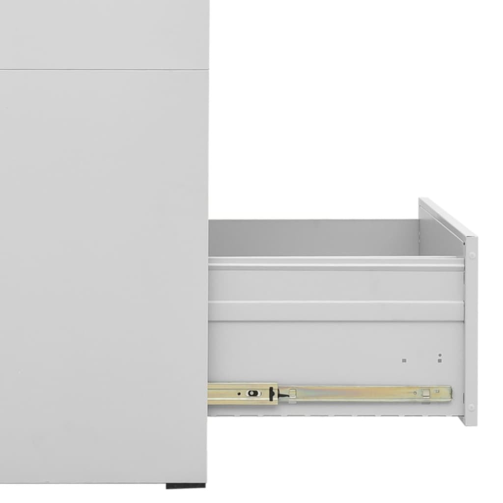 3-Drawer Steel Filing Cabinet in Light Grey