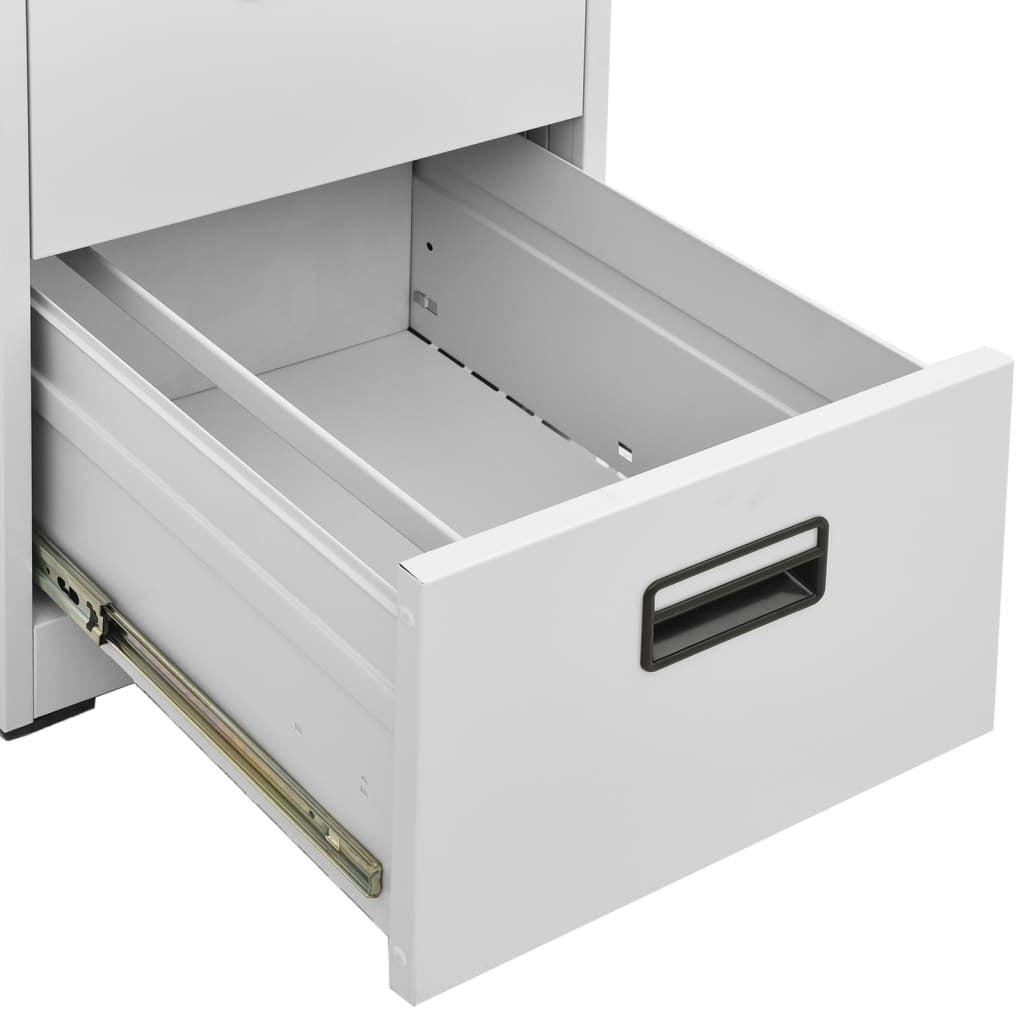 3-Drawer Steel Filing Cabinet in Light Grey