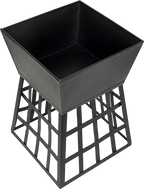 Black Square Fire Pit - Outdoor Heater, BBQ Grill & Tabletop Firepit