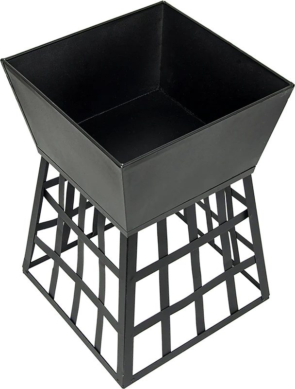 Black Square Fire Pit - Outdoor Heater, BBQ Grill & Tabletop Firepit