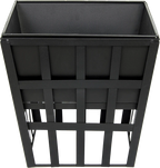 Black Square Fire Pit - Outdoor Heater, BBQ Grill & Tabletop Firepit
