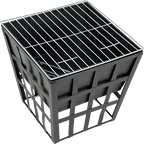Black Square Fire Pit - Outdoor Heater, BBQ Grill & Tabletop Firepit