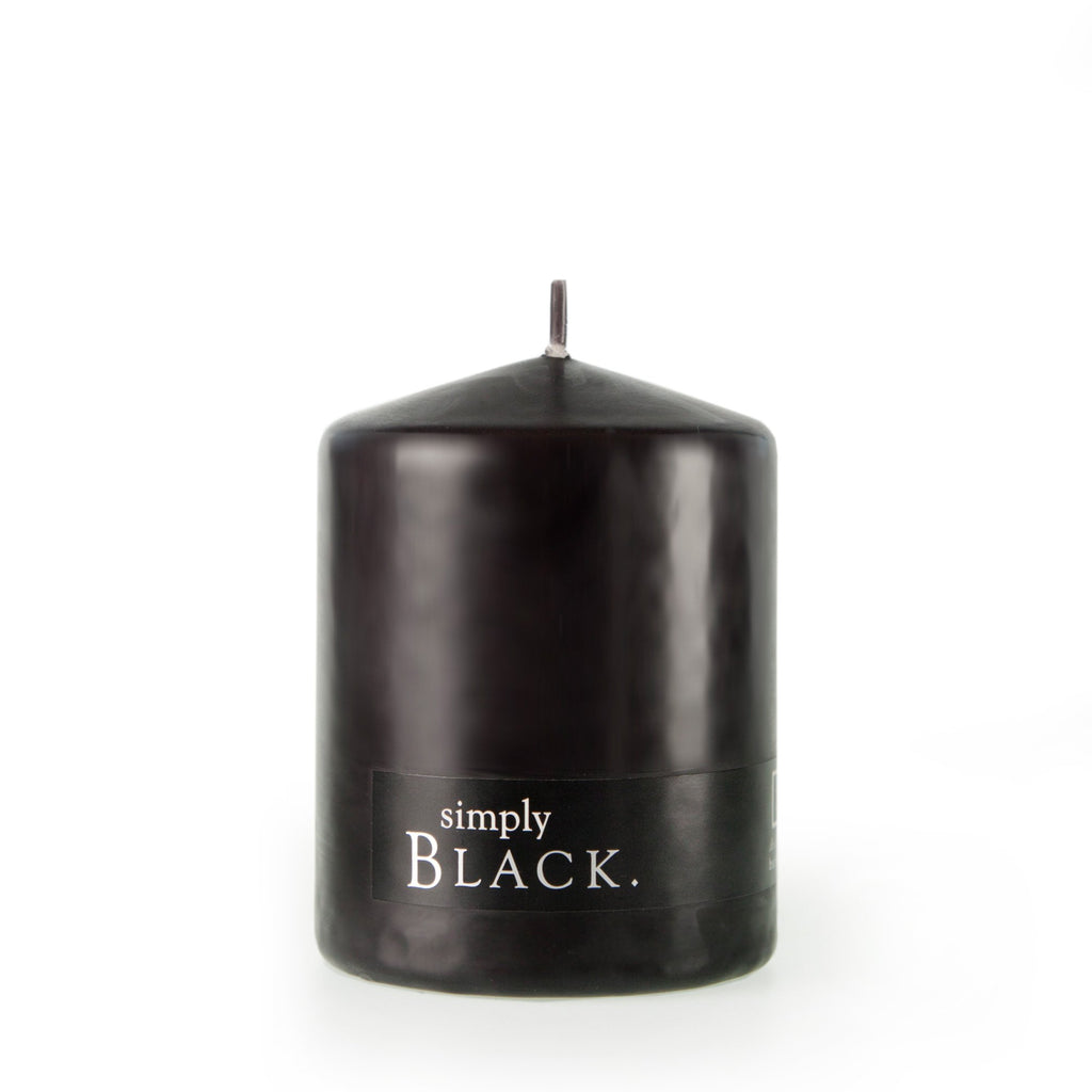 Fat Black Pillar Candle