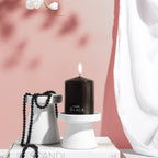 Fat Black Pillar Candle