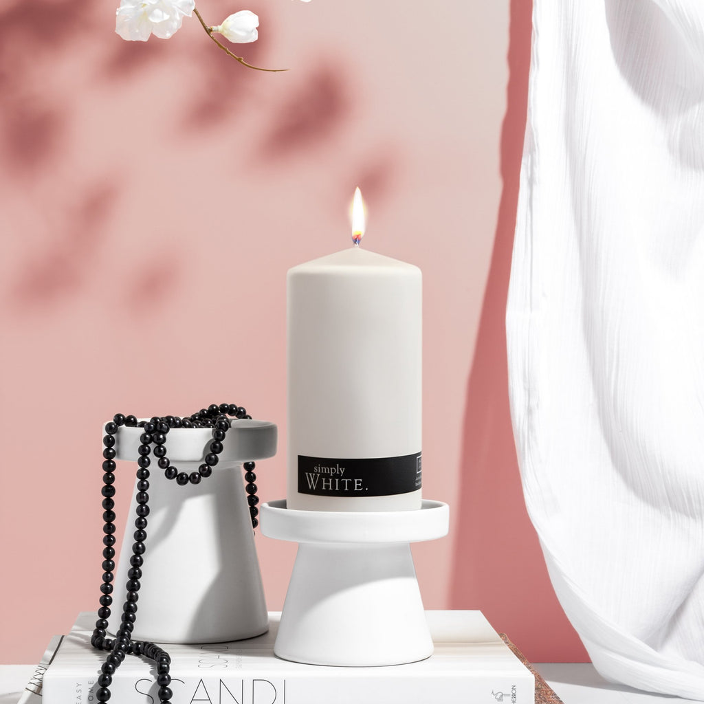 Large White Pillar Candle
