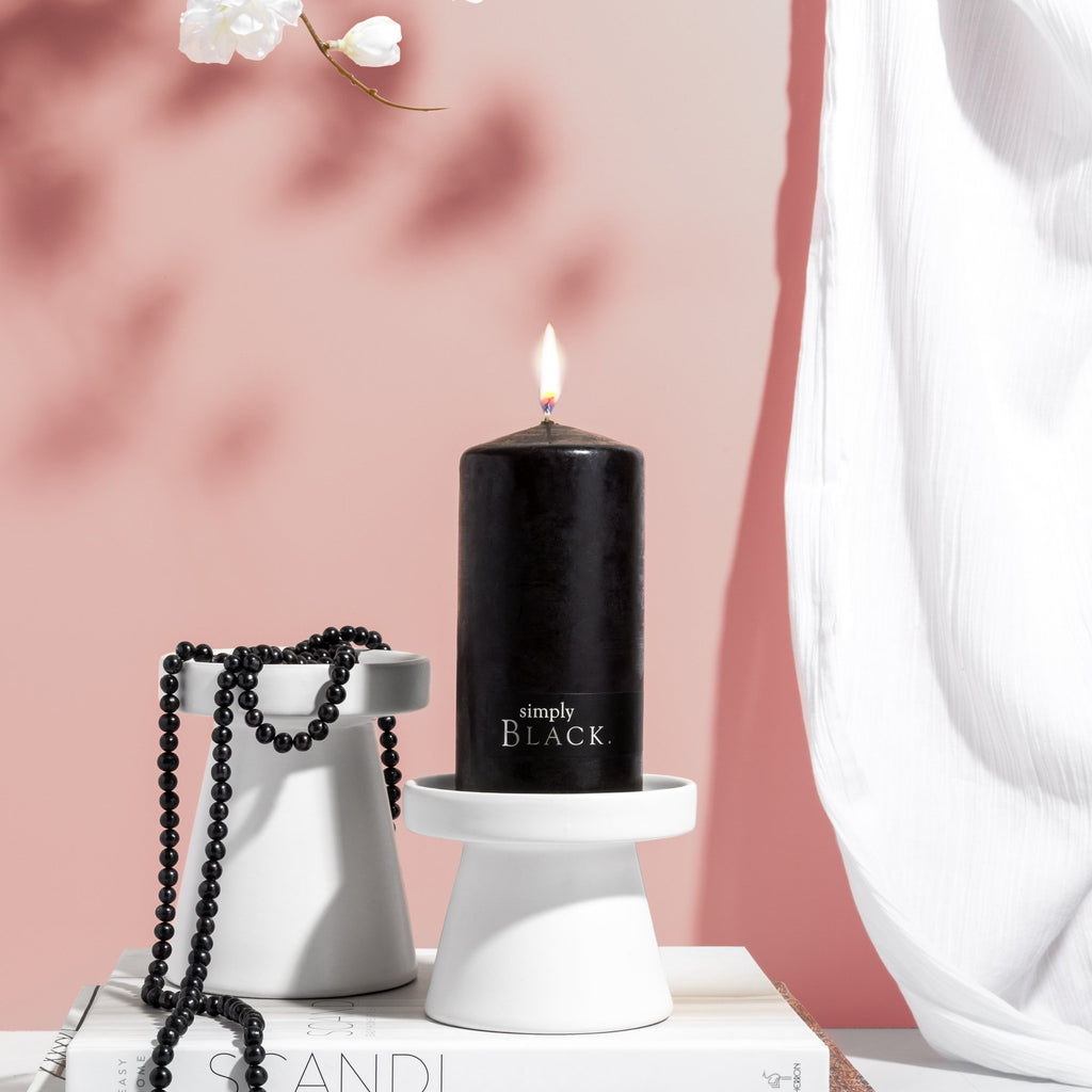 Large Black Pillar Candle