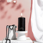 Large Black Pillar Candle