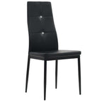 Dining Chairs in Black Faux Leather — Set of 2