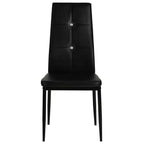 Dining Chairs in Black Faux Leather — Set of 2