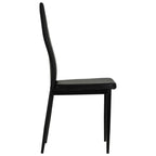 Dining Chairs in Black Faux Leather — Set of 2
