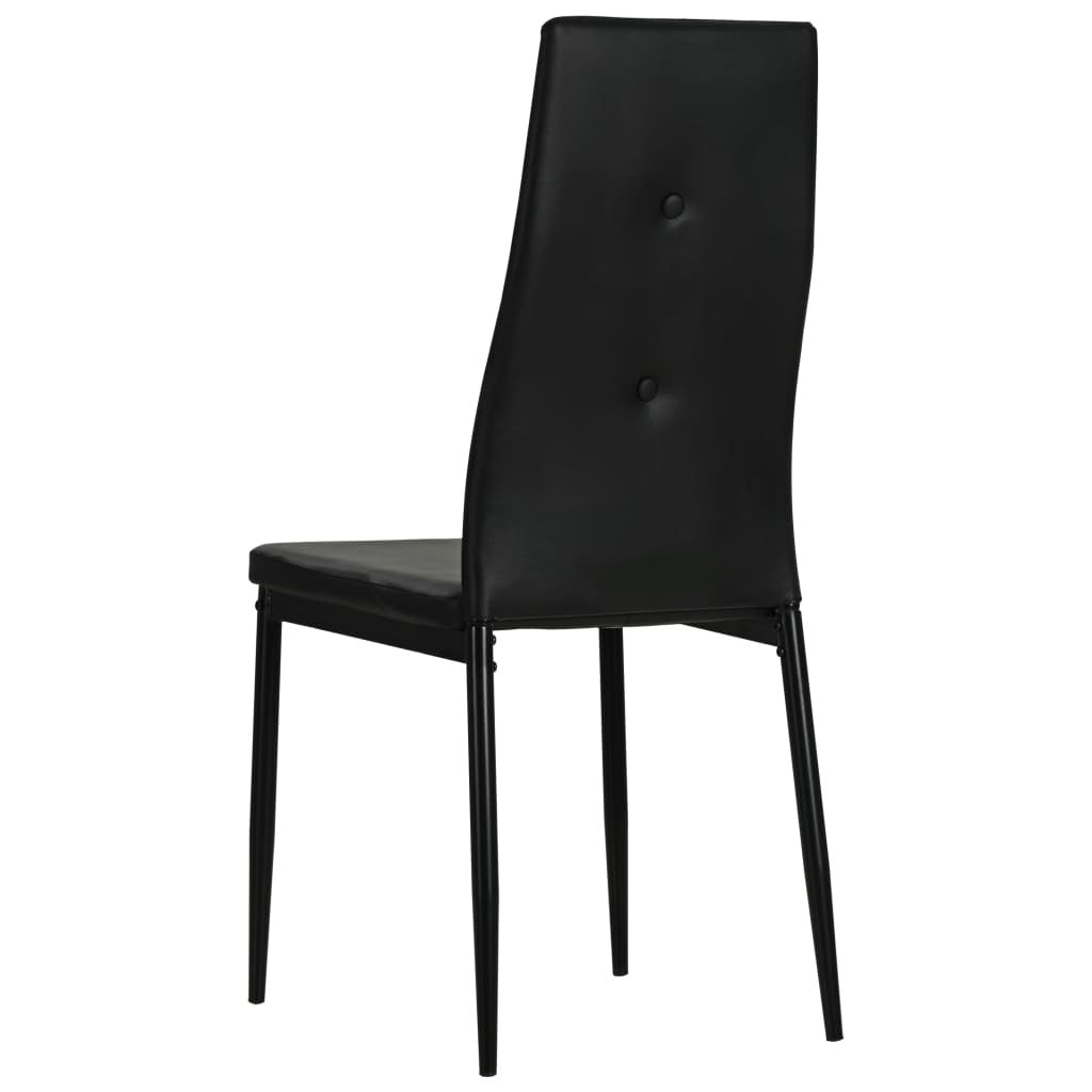 Dining Chairs in Black Faux Leather — Set of 2