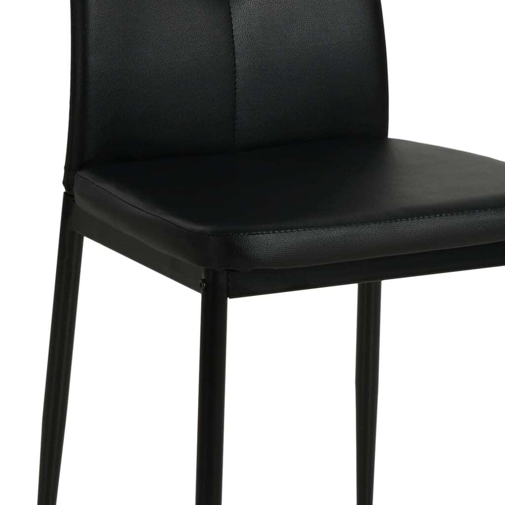 Dining Chairs in Black Faux Leather — Set of 2