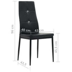 Dining Chairs in Black Faux Leather — Set of 2