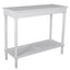White Polo Classic Console with Rattan Shelf