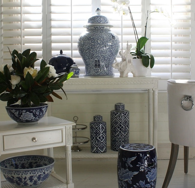 White Polo Classic Console with Rattan Shelf