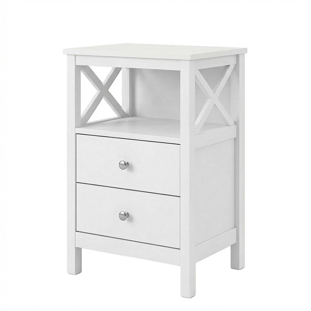 Levede Bedside Table Nightstand Side End Table 2 Drawers Storage Bedroom Cabinet-2050056781207572480