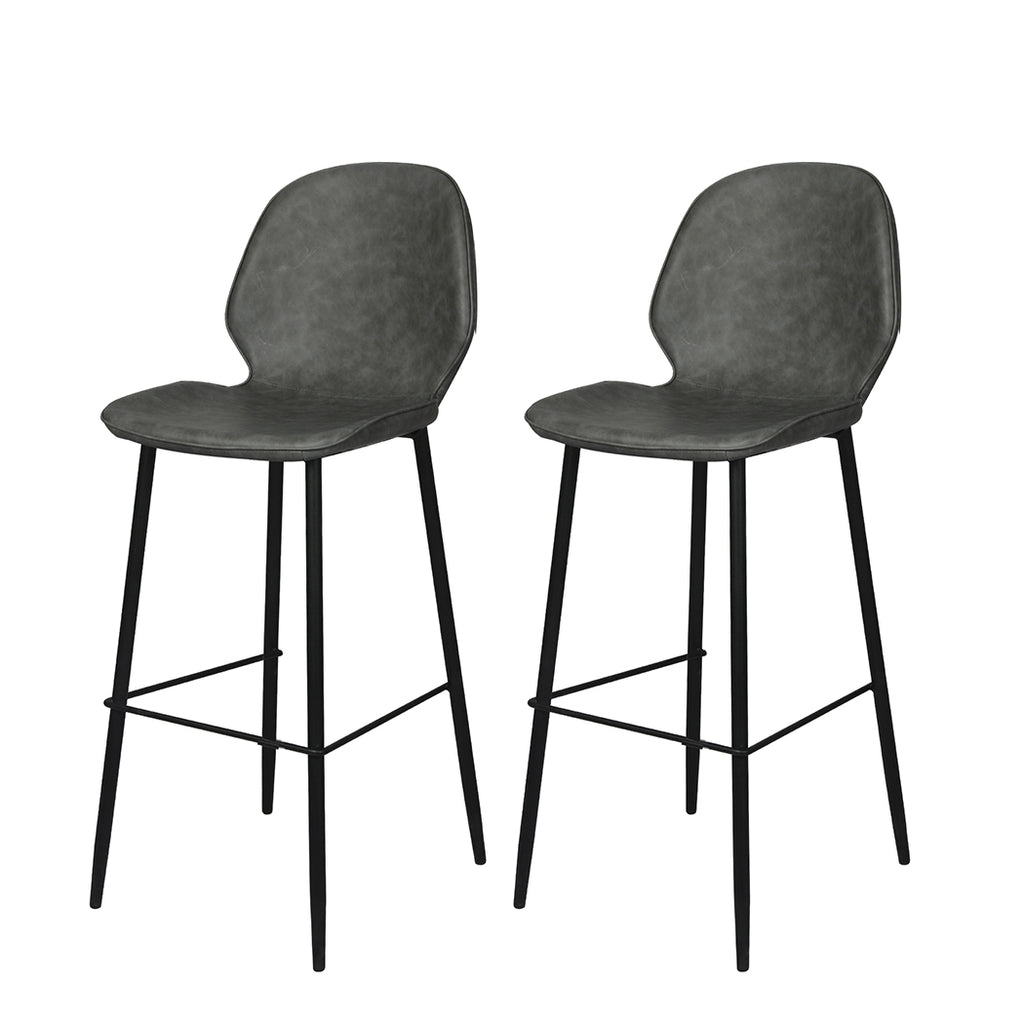 Levede 2x Bar Stool Barstools Counter Grey-2006733275812466688