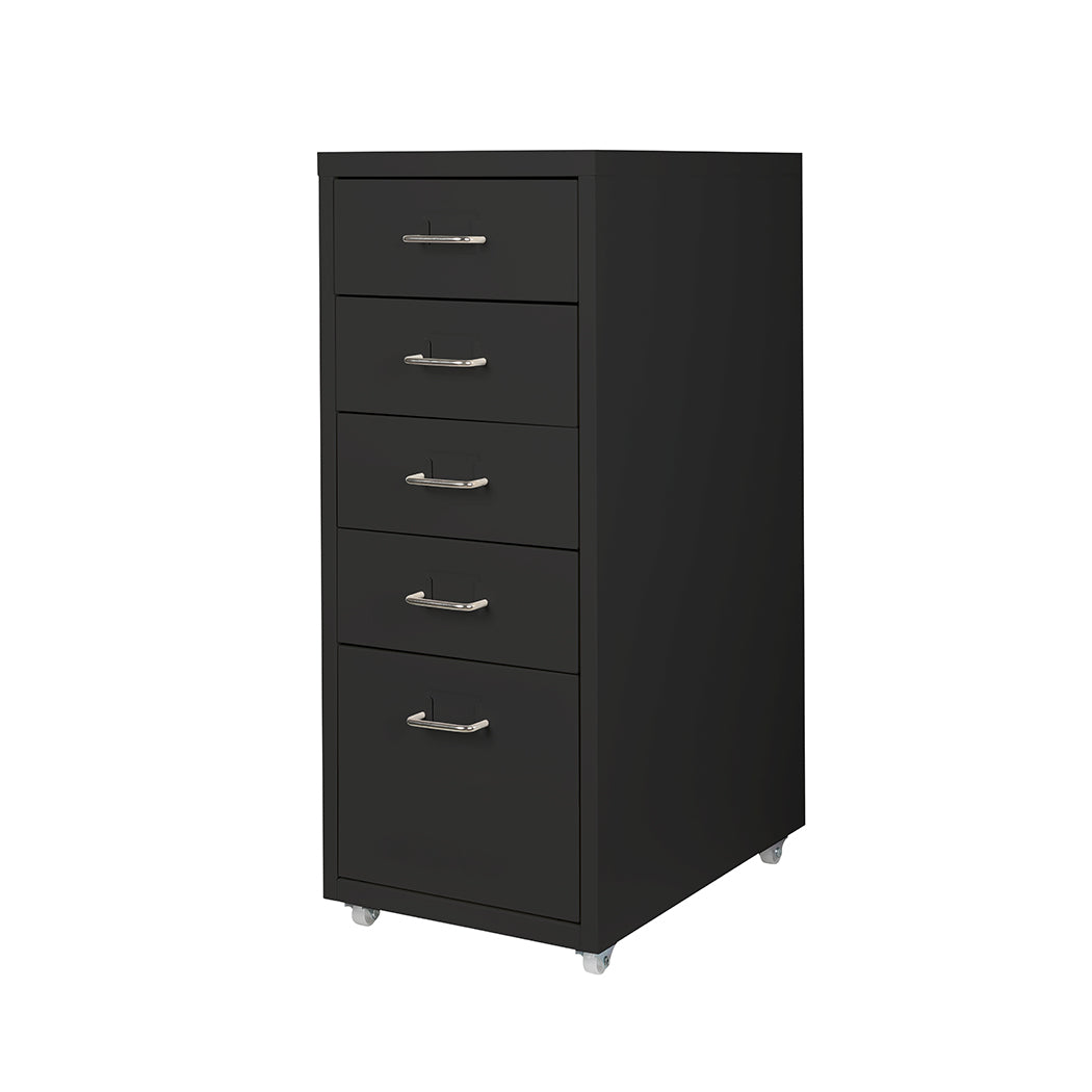 Levede 5 Drawer Office Cabinet Drawers Black-2018816806168432640