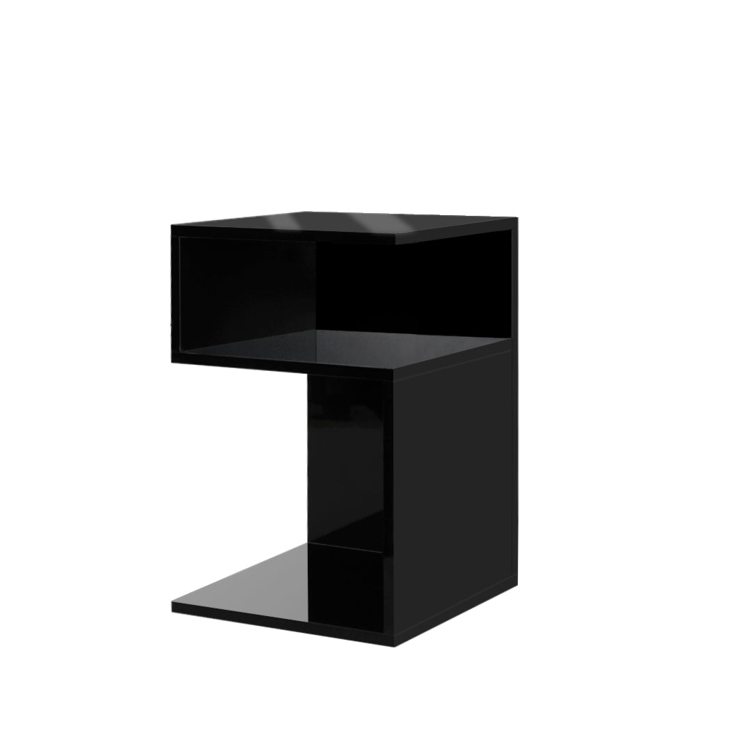 Levede 1xBedside Tables Drawers Side Black-2029387274596257792