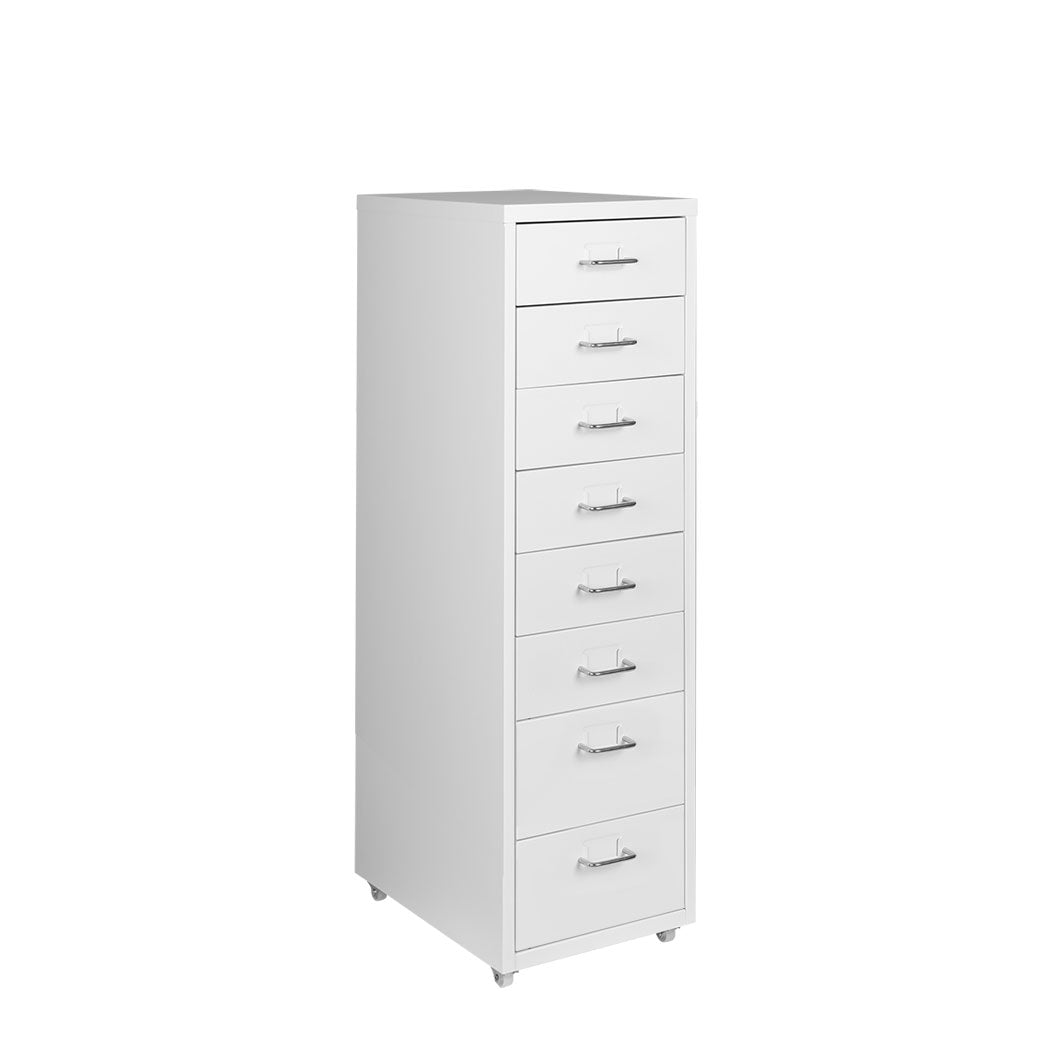 Levede Office Cabinet 8 Drawer Drawers White-2006733172112494592