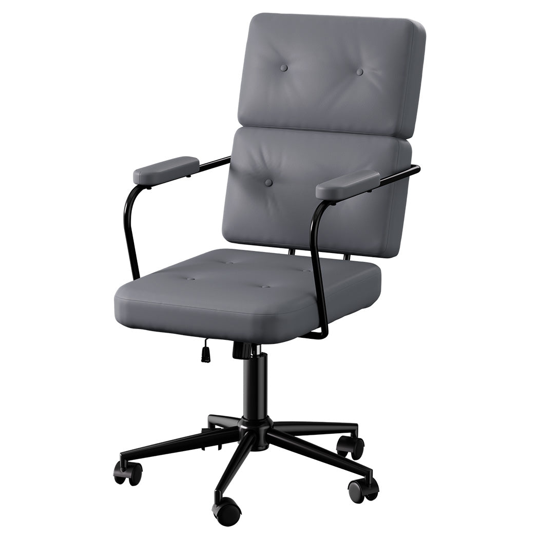 LEVEDE Ergonomic Office Chair Computer PU Grey-2029387206975688704