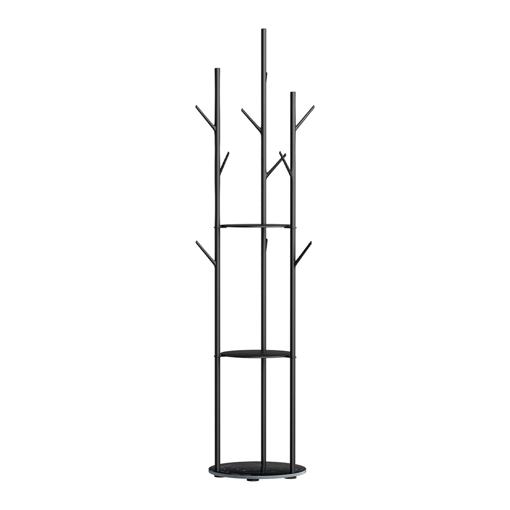 Levede Coat Rack Clothes Stand 8 Hook Organizer Black-2018816848522514432