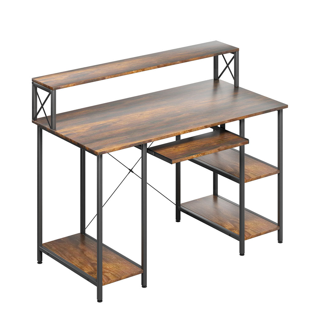 Levede Office Gaming Computer Desk Brown-2029387250692919296