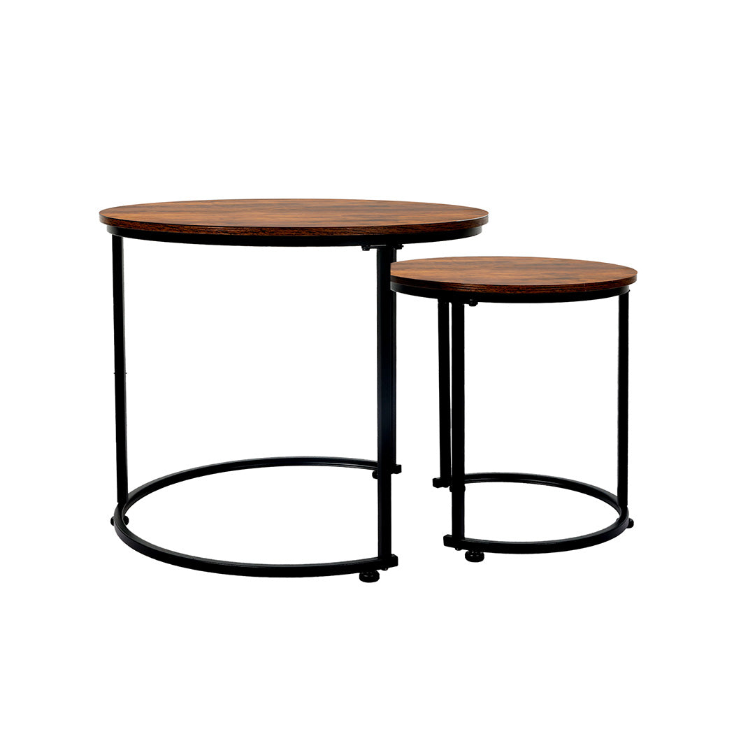 Levede Round Nesting Table Coffee Table Wood Side Table-2006732776480575489 Main image