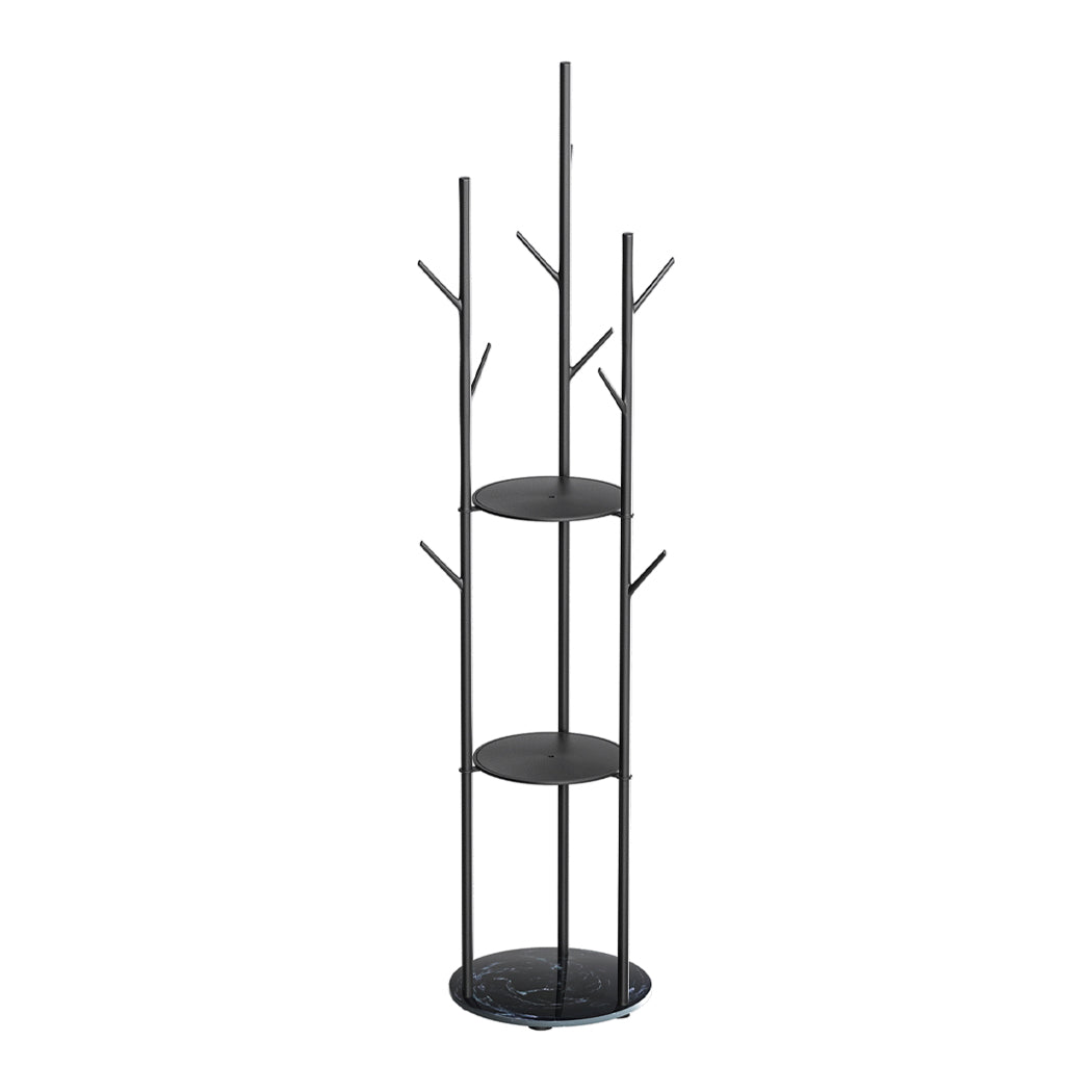 Levede Coat Rack Clothes Stand 8 Hook Organizer Black-2018816848522514433 Hauptbild