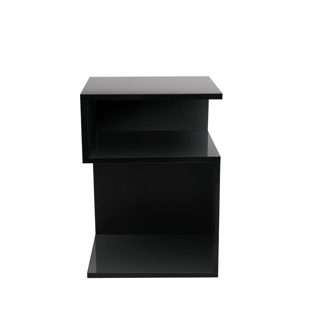 Levede 1xBedside Tables Drawers Side Black-2029387274596257793 Main image
