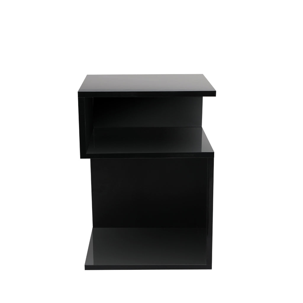Levede 1xBedside Tables Drawers Side Black-2029387274596257793