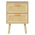 Levede 2x Bedside Tables Set Wooden Side Table Nigntstand Bedroom Rattan Drawers-2050056763503415297
