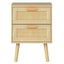 Levede 2x Bedside Tables Set Wooden Side Table Nigntstand Bedroom Rattan Drawers-2050056763503415297