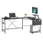 Levede Computer Desk Corner Desk Black-2006732838304616449