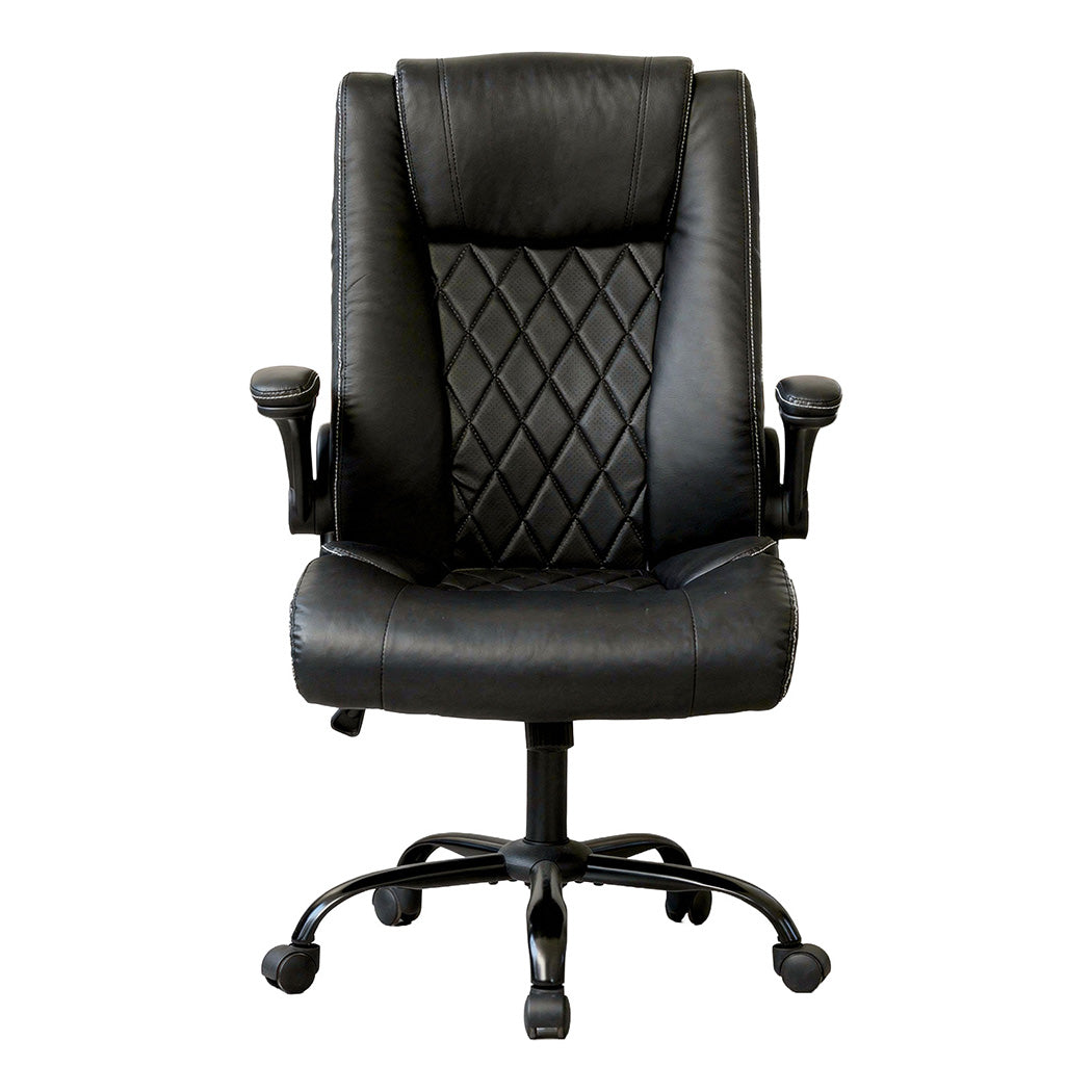 Levede Executive Office Chair Footrest PU Leather Tilt Gaming Work Seat Black-2050056783220838401 Main image